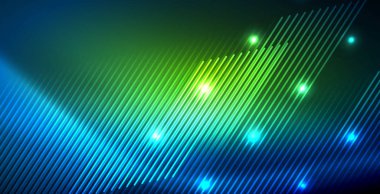 Neon parlayan techno hatları, mavi Hi-Tech futuristik soyut arka plan ışık ile şablon