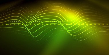 Koyu, parlak hareket, sihirli alan ışık parlayan soyut dalga. Techno arka plan