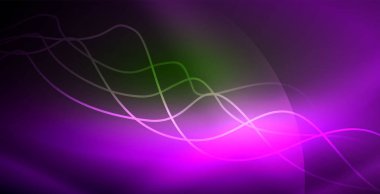 Koyu, parlak hareket, sihirli alan ışık parlayan soyut dalga. Techno arka plan