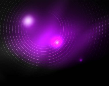 Neon renk parlayan ışıkları ile karanlık alan soyut arka plan