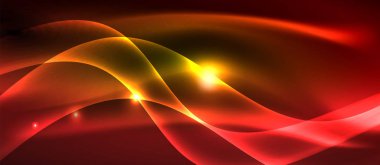 Neon parlak ışık parlayan dalga hatları