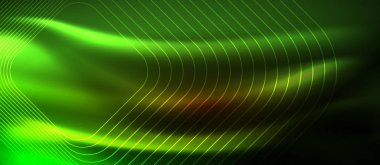 Parlayan ışık arka planda Neon kare şekiller çizgiler