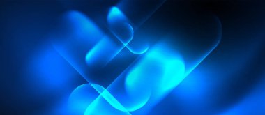 Mavi Neon yuvarlak şekiller techno arka plan