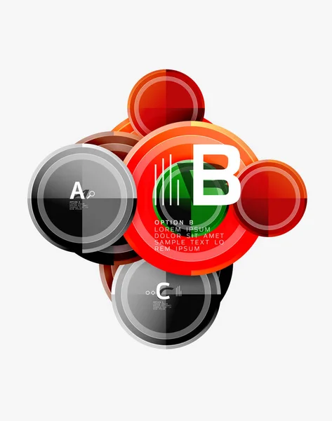 Abstraktní kulaté geometrické tvary, pozadí moderních kruhů — Stockový vektor