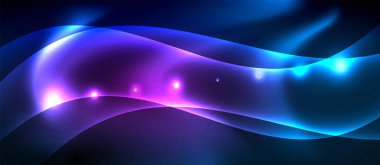 Neon parlayan çizgiler, sihirli enerji uzay ışığı konsepti, soyut arka plan duvar kağıdı tasarımı