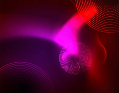 Parlak neon geometrik dalgalar şablonu