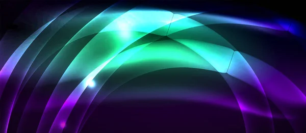 Ondes lumineuses néon — Image vectorielle