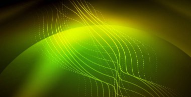 Koyu, parlak hareket, sihirli alan ışık parlayan soyut dalga. Techno arka plan