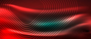 Neon parlayan elemanları, parlak hareket konsepti ile koyu arka plan