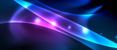 Neon parlayan çizgiler, sihirli enerji uzay ışığı konsepti, soyut arka plan duvar kağıdı tasarımı