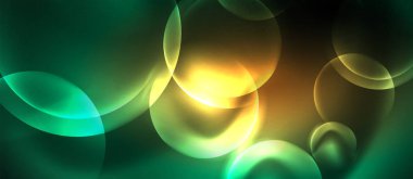 Neon parlayan çevrelerde vektör soyut arka plan