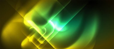 Neon parlayan techno hatları, mavi Hi-Tech futuristik soyut arka plan şablonu