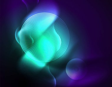 Parlak metalik Neon dalgalar vektör tasarım