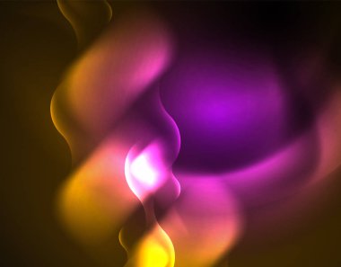 Parlak neon geometrik dalgalar şablonu