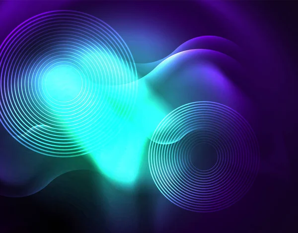 Glänsande metalliska Neon vågor vektor design — Stock vektor