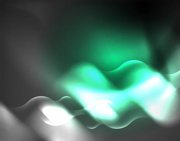 Glänsande metalliska Neon vågor vektor design — Stock vektor