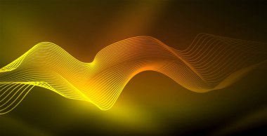 Koyu, parlak hareket, sihirli alan ışık parlayan soyut dalga. Techno arka plan