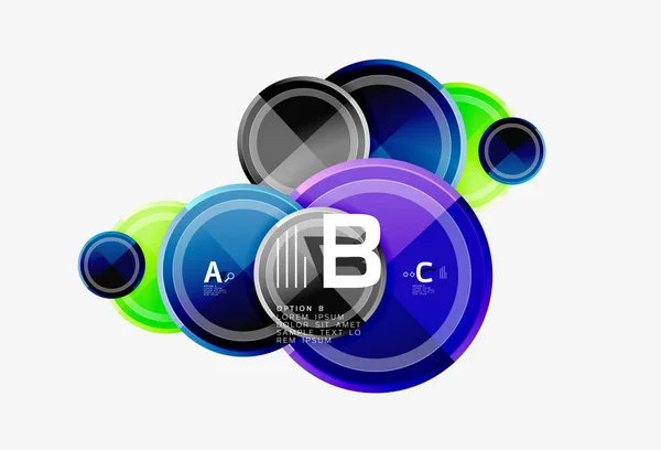 Patrón circular, composición de círculos abstractos — Vector de stock