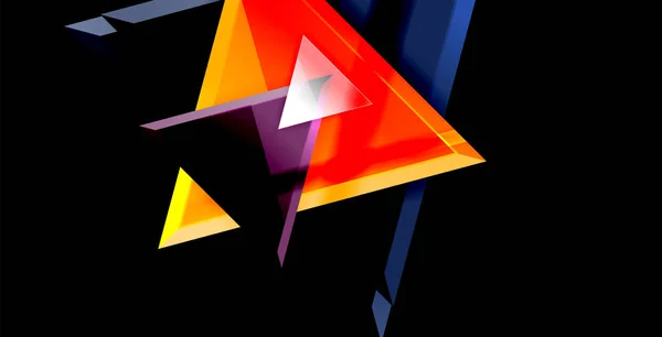 Komposisi segitiga dinamis latar abstrak - Stok Vektor