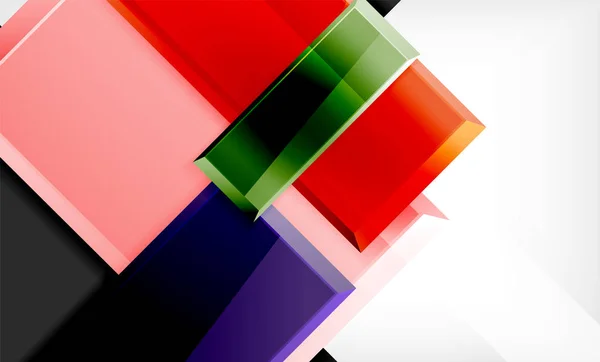 Helle bunte quadratische Form Blöcke geometrischen Hintergrund — Stockvektor