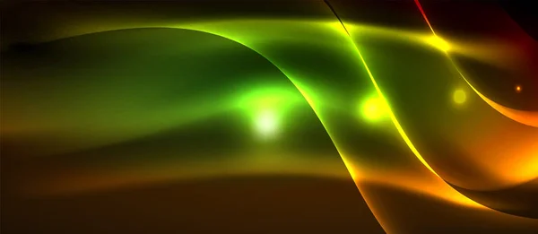 Neon glänsande ljus glödande våglinjen — Stock vektor