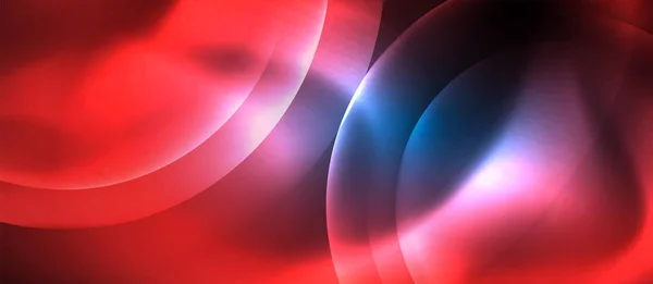 Blå Neon bubblor och cirklar abstrakt bakgrund, futuristisk Magic Techno design — Stock vektor