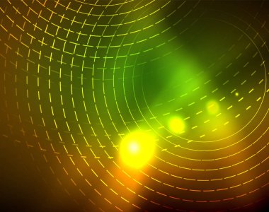 Parlak çevrelerin parlayan soyut arka plan