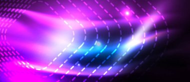 Neon parlayan techno hatları, yüksek teknoloji fütüristik arka plan şablonu kare şekilleri ile