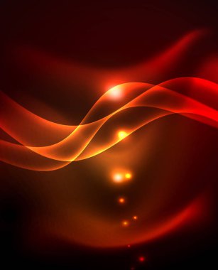 Neon renk dalgası hatları soyut arka plan, sihirli techno futuristik ışık