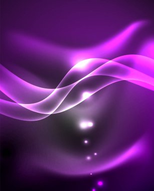 Parlak parlayan Neon ışık dalgası arka plan