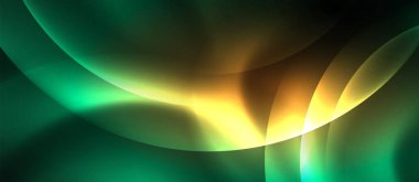 Neon parlayan çevrelerde vektör soyut arka plan