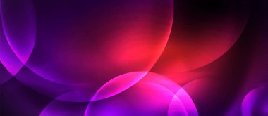 Çevrelerle parlak neon renk ışığı soyut arka plan