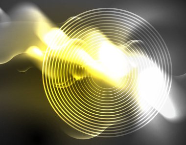 Parlak metalik Neon dalgalar vektör tasarım