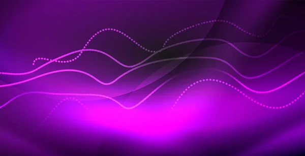 Gloeiende abstracte wave op donkere, glanzende beweging, magische ruimte licht. Techno abstracte achtergrond — Stockvector