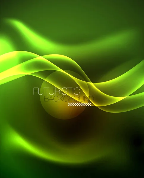 Neon Color Wave lijnen abstracte achtergrond, Magic techno futuristische licht — Stockvector