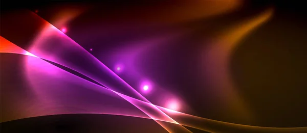 霓虹灯色波线抽象背景,神奇的科技未来光 — 图库矢量图片