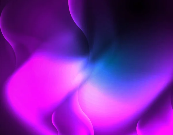 Flux lumineux lignes d'onde néon, bleu salut-tech futuriste modèle de fond abstrait — Image vectorielle