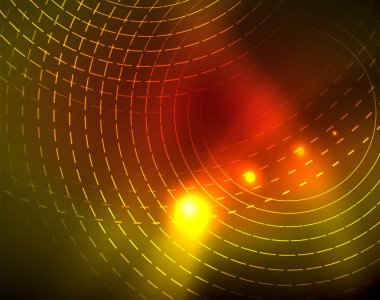 Parlak çevrelerin parlayan soyut arka plan