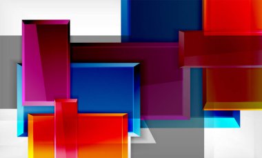 Parlak renkli kare şekil blokları geometrik arka plan