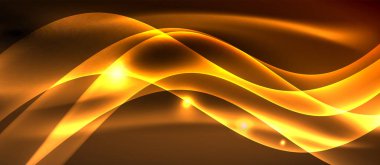 Neon parlak ışık parlayan dalga hatları