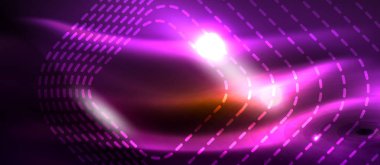 Parlayan ışık arka planda Neon kare şekiller çizgiler