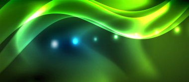 Neon parlayan çizgiler, sihirli enerji uzay ışığı konsepti, soyut arka plan duvar kağıdı tasarımı