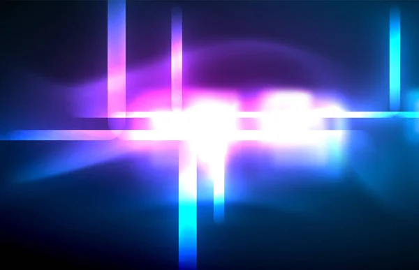 霓虹灯发光的技术线, hi-tech 未来的抽象背景模板与方形的形状 — 图库矢量图片