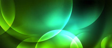 Neon parlayan çevrelerde vektör soyut arka plan