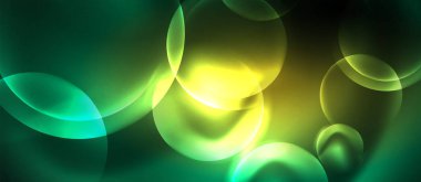 Neon parlayan çevrelerde vektör soyut arka plan