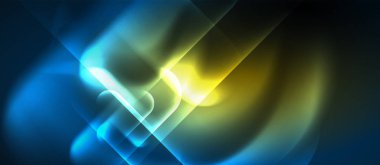 Mavi Neon yuvarlak şekiller techno arka plan