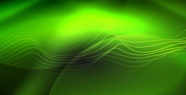 Koyu, parlak hareket, sihirli alan ışık parlayan soyut dalga. Techno arka plan