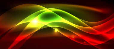 Koyu, parlak hareket, sihirli alan ışık parlayan soyut dalga. Techno arka plan