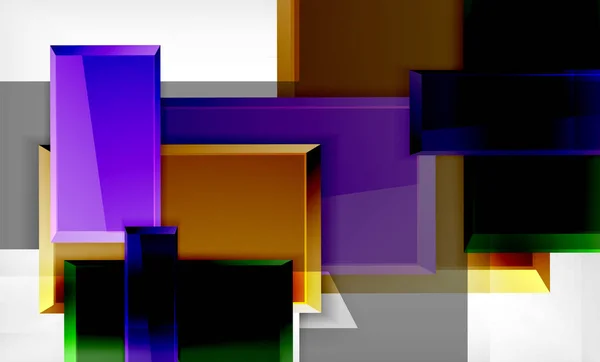 Brilhante colorido quadrado forma blocos geométrico fundo —  Vetores de Stock