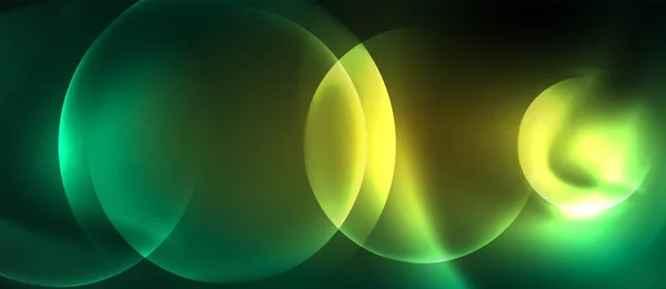 Neon cerchi incandescenti vettore sfondo astratto — Vettoriale Stock